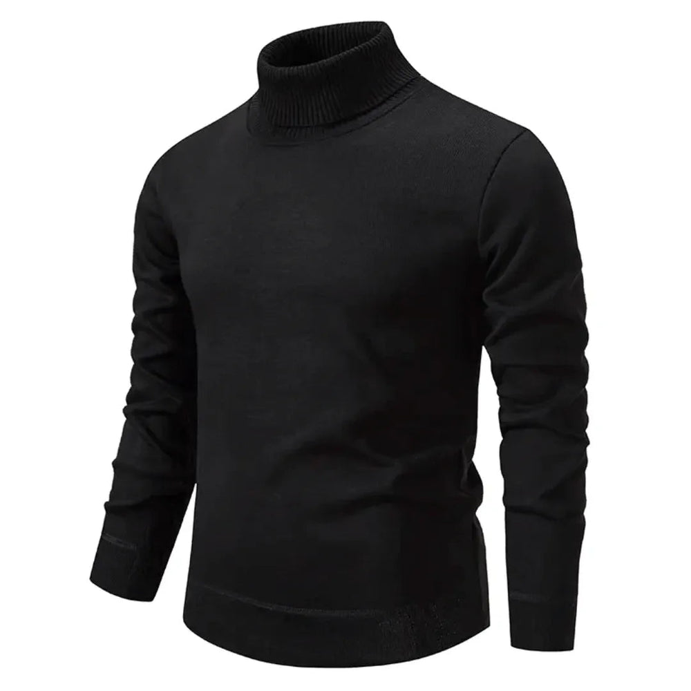 Stijlvolle heren coltrui in warme stof met hoge kraag. Perfecte casual trui voor winter en herfst mode.