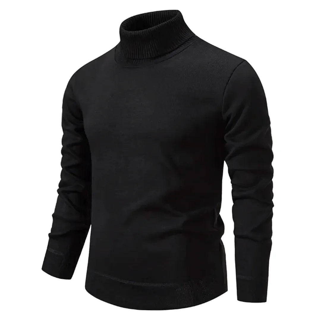 Stijlvolle heren coltrui in warme stof met hoge kraag. Perfecte casual trui voor winter en herfst mode.