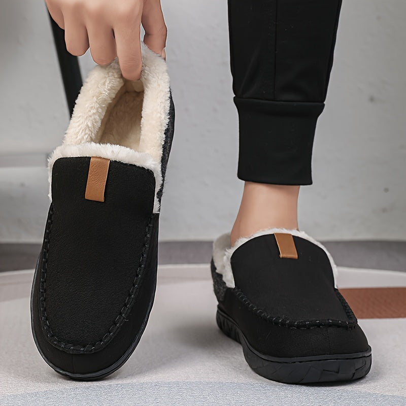 Stijlvolle heren loafers pantoffels, comfortabele binnenschoenen voor thuis.