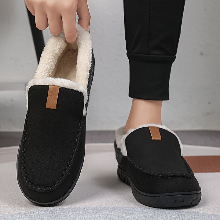 Stijlvolle heren loafers pantoffels, comfortabele binnenschoenen voor thuis.