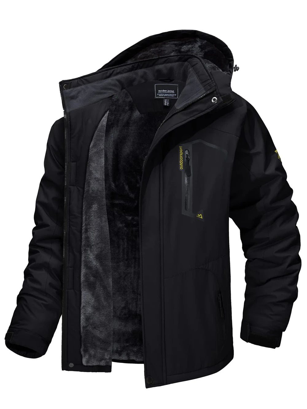 Warme heren winterjas parka met afneembare capuchon, waterafstotend en windwerend voor winterse kou.