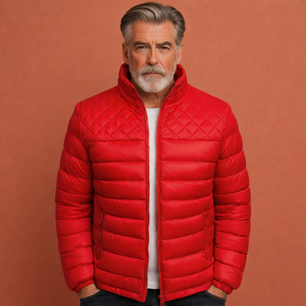 Stijlvolle heren bomberjas voor de winter, perfect als warme overgangsjas. Comfortabele bovenkleding voor mannen.