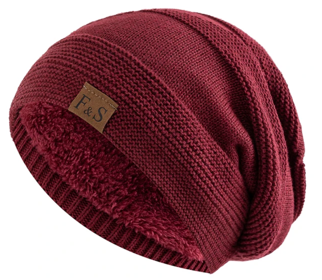 Moderne heren winter muts, slouchy model voor een relaxte look. Warme en comfortabele kleding.