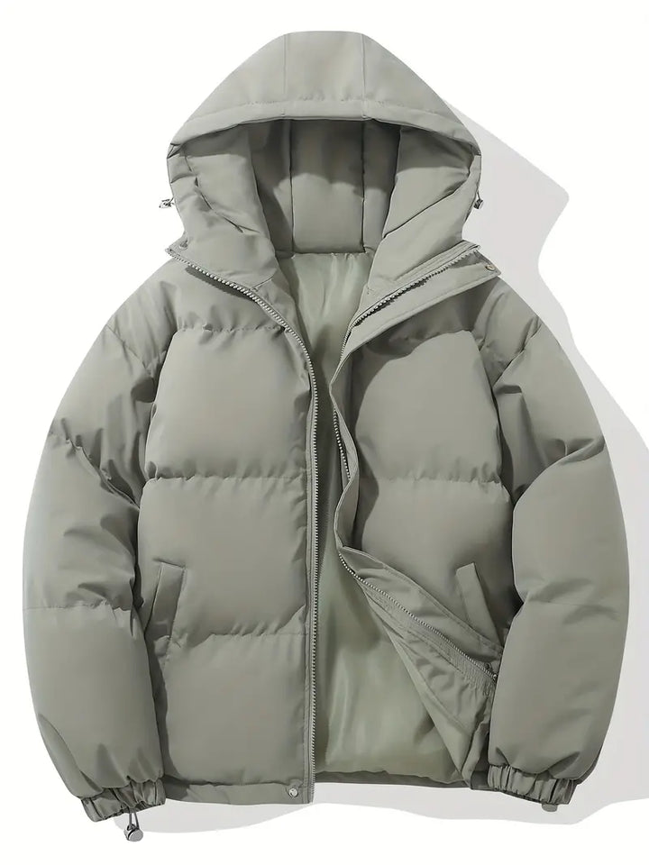"Warme winterjas voor heren met capuchon, klassiek design en duurzame materialen voor ultieme stijl en comfort."