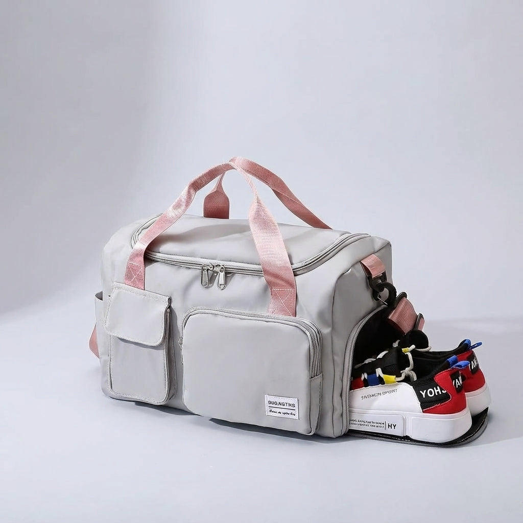 Stijlvolle waterbestendige nylon Travellea duffel reistas. Houdt al je spullen droog en georganiseerd op reis.
