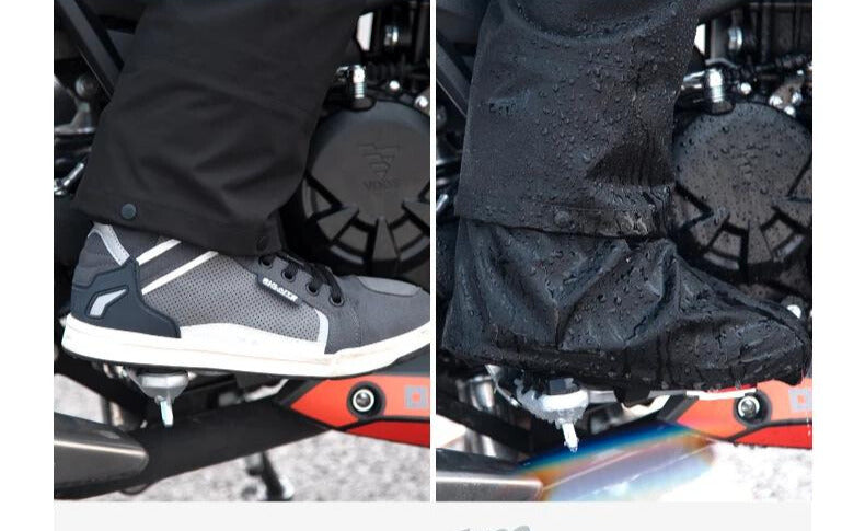 Compact zwart Stormex regenpak, winddicht en stormbestendig, perfect voor fietsen en dagelijks pendelen.