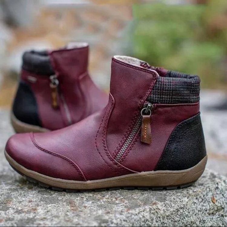 Stijlvolle en praktische waterdichte dames enkellaarsjes, perfect voor herfst- en winterdagen.