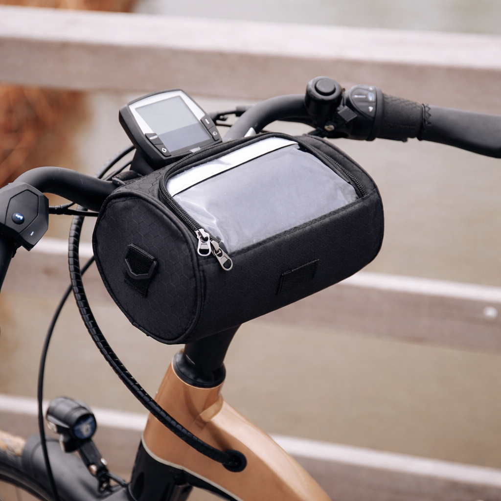 Waterdichte fietstas met touchscreen voor telefoon, ideaal als stuurtas & opbergtas voor fietsbenodigdheden.