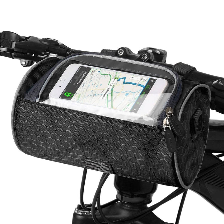 Fietstas met waterdicht design en geïntegreerde touchscreen telefoonhouder. Ideaal voor navigatie & opslag.