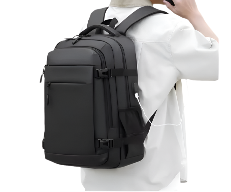 Waterdichte heren rugzak beschermt laptop en spullen. Ruime tas voor werk, school of dagelijks gebruik.