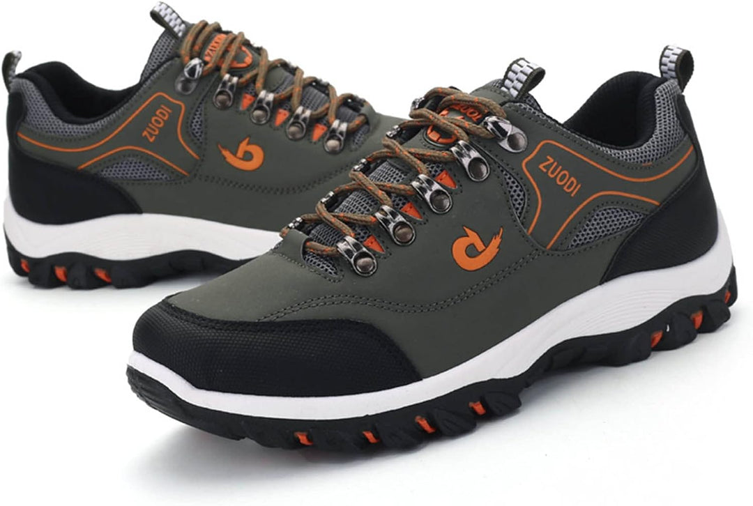 "Waterdichte outdoor heren wandelschoenen met stevige grip, ademend en duurzaam synthetisch leer voor elke ondergrond."