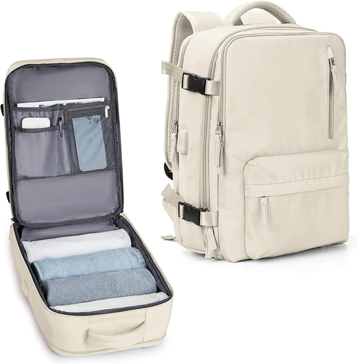 Waterdichte reisrugzak met laptopvak (14"), schoenenvak en USB-poort voor dames en heren.