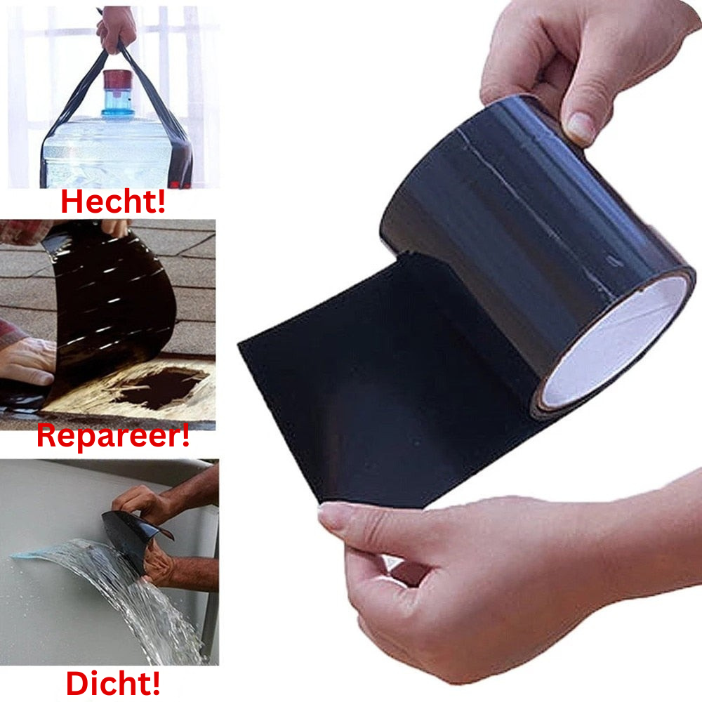 Robuuste waterdichte tape ideaal voor buitenreparaties aan regenpijpen, schuren en tuinslangen.