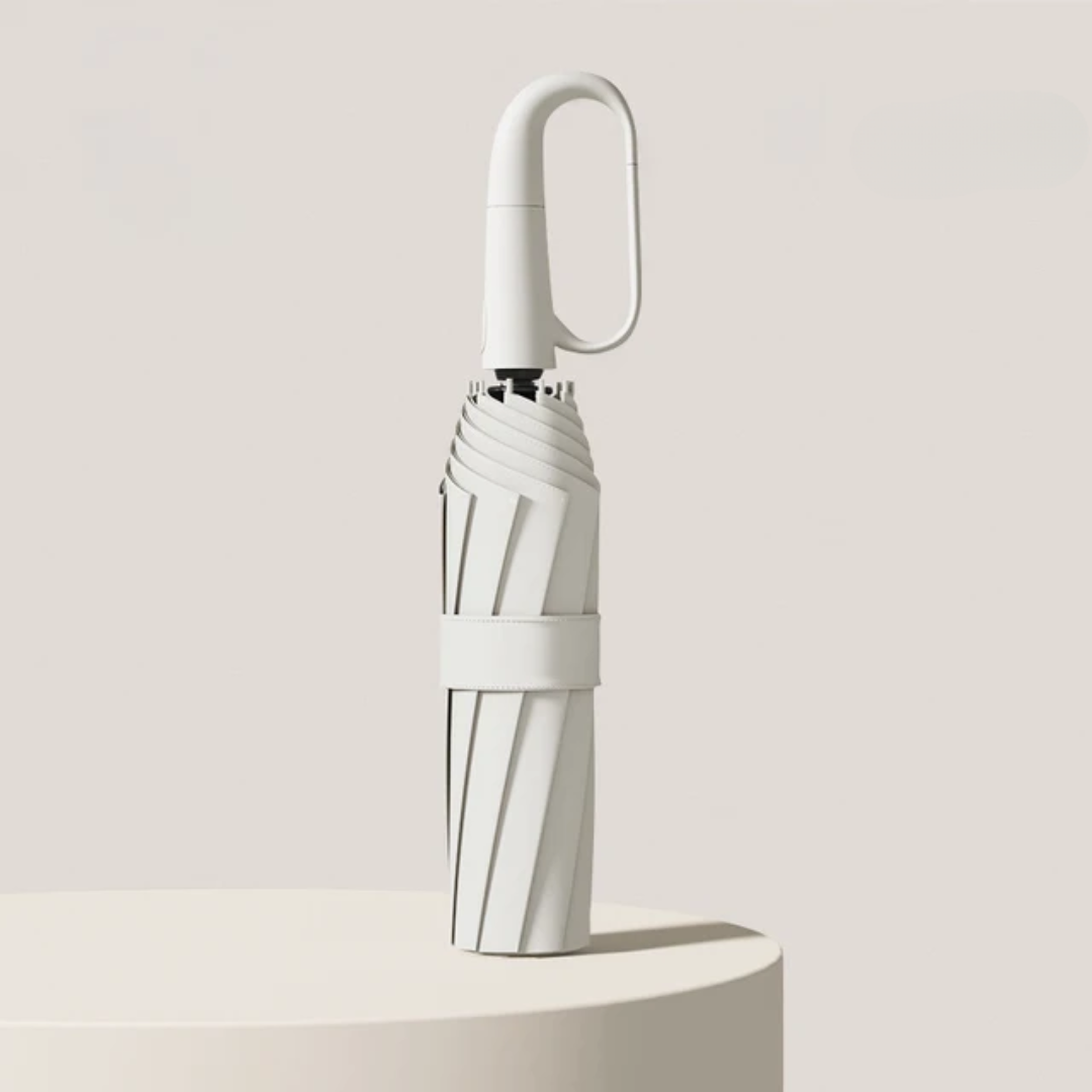 Stijlvolle unisex paraplu met reflectie, beschermt tegen regen en wind voor optimale veiligheid.