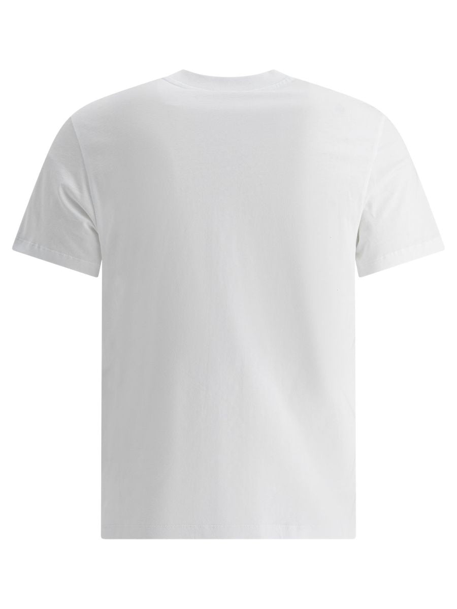 Wit heren T-shirt van 100% katoen, klassieke pasvorm, korte mouwen en minimalistisch borduurwerk voor alle gelegenheden.