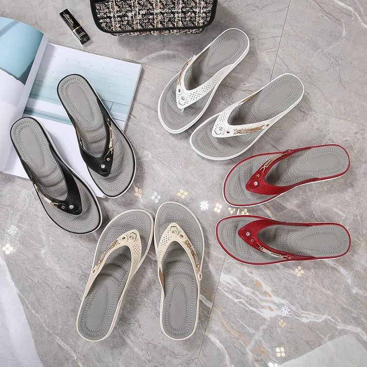 Witte mode dames sandalen, orthopedische slippers met zachte zool voor stijl en comfort.