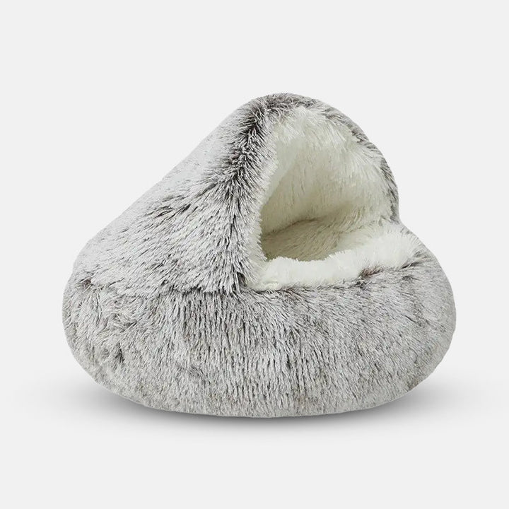 Dierenbenodigdheden: Cozycave kalmerend grottenbed, orthopedisch en pluche, voor een angstvrije hond.