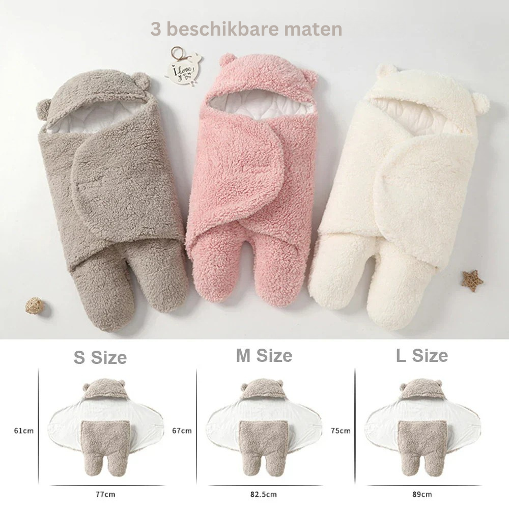 Comfortabele baby wikkeldeken; zacht en ademend voor pasgeboren baby's slaap of knuffeltijd.