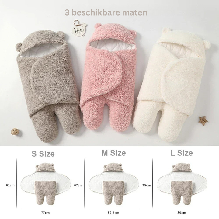 Comfortabele baby wikkeldeken; zacht en ademend voor pasgeboren baby's slaap of knuffeltijd.