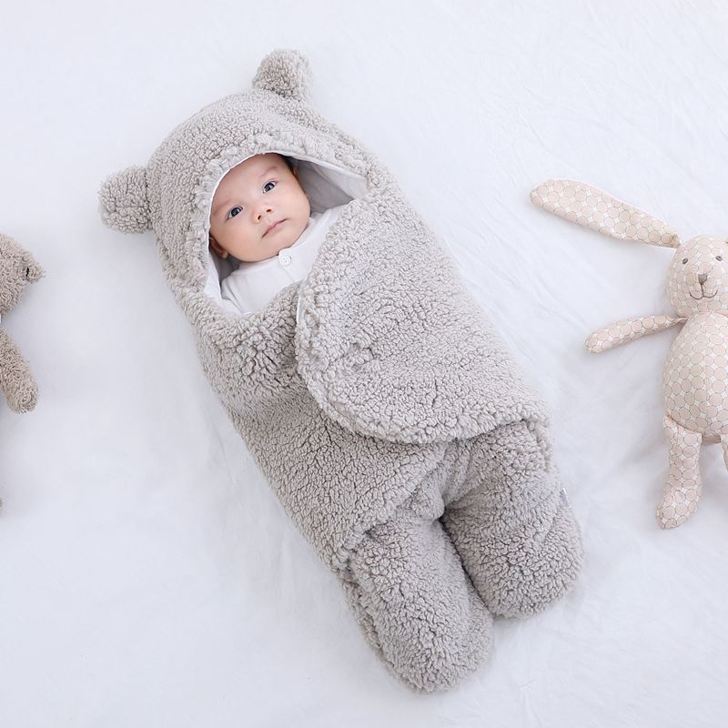 Zachte katoenen babywikkeldoek met schattig design, ademend en comfortabel, ideaal voor pasgeborenen en jonge baby's.