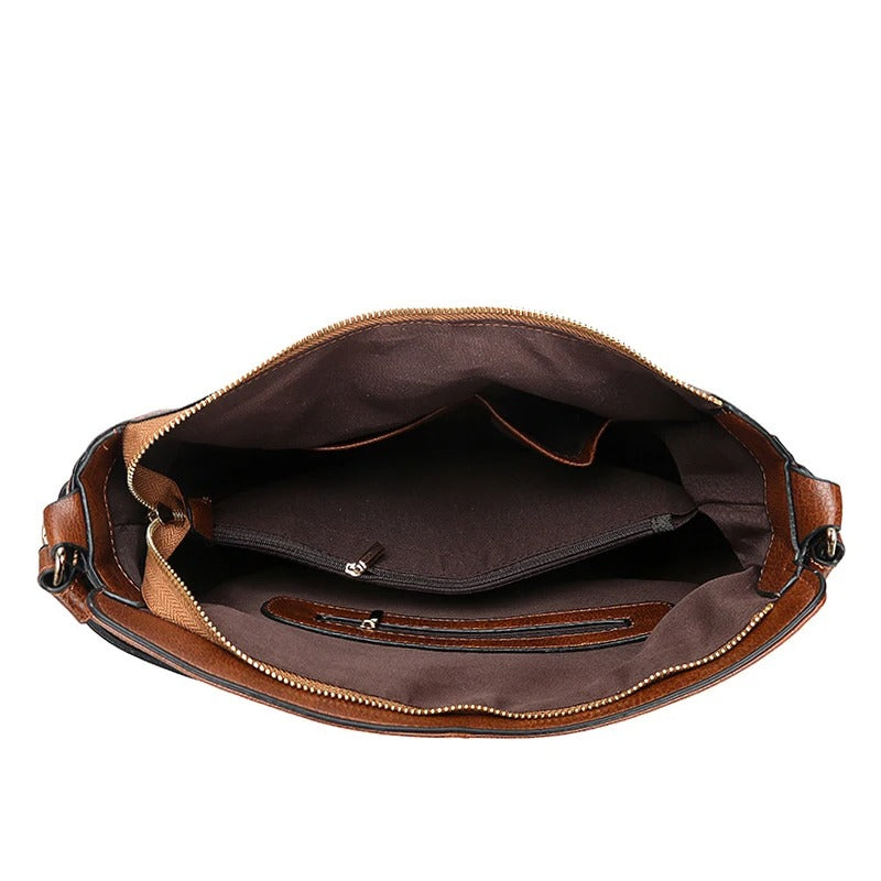 Luxe leren schoudertas voor dames, elegant en praktisch voor elke gelegenheid.