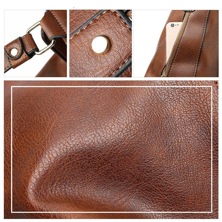 Zachte leren handtas voor dames, draagbaar als crossbody of schoudertas.