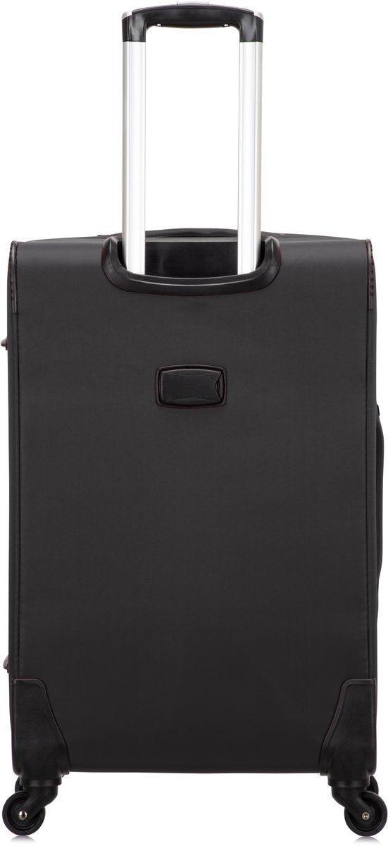 Zachte reiskoffer Valencia met 360° draaiwielen, perfect voor moeiteloos transport van bagage.