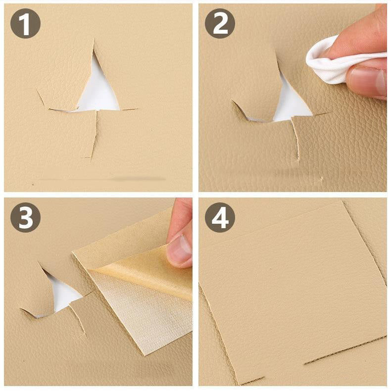 Sterke zelfklevende PU leer patch voor bank- en autostoelreparatie, diverse kleuren.
