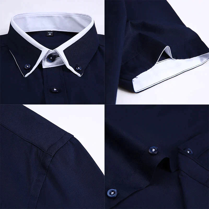 Modern herenoverhemd met korte mouwen, comfortabele en veelzijdige zomerkleding.