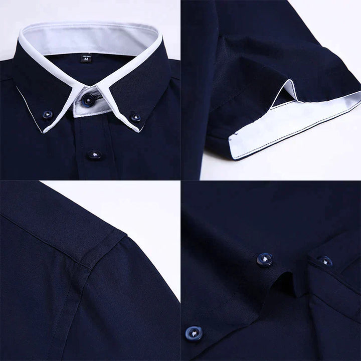 Modern herenoverhemd met korte mouwen, comfortabele en veelzijdige zomerkleding.