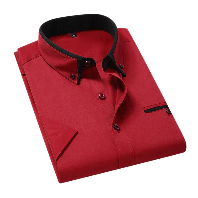 Veelzijdig heren overhemd met korte mouwen en modern patroon, voor een frisse look.