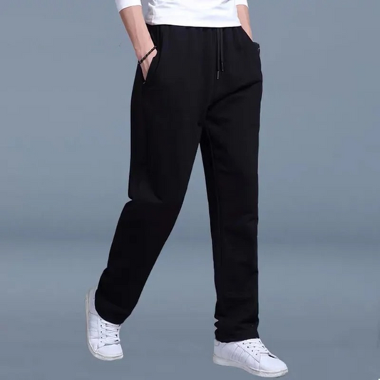 "Zomerse heren joggingbroek in oversized stijl, katoenmix, met elastische tailleband en trekkoord voor optimaal comfort."