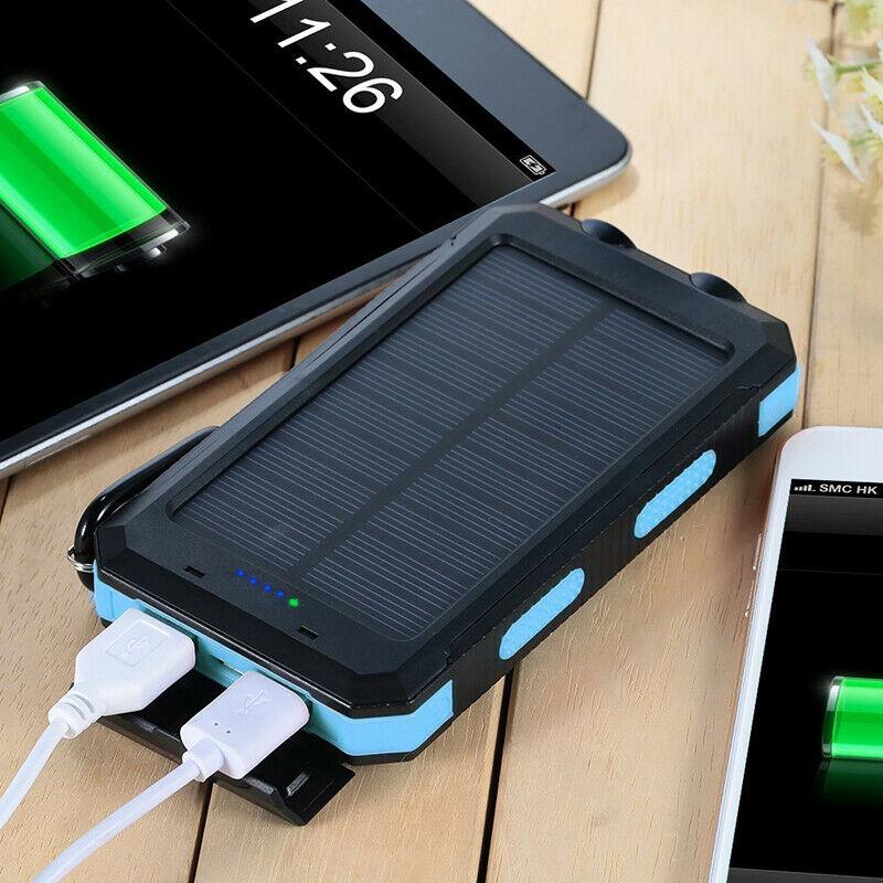 Zonne-oplader Waterdichte Power Bank 20000 mAh, ideaal voor outdoor avonturen en noodgevallen.