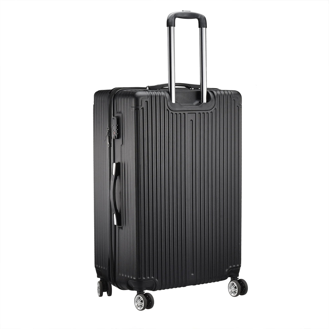 Robuust zwart Zurich Explorer hardshell kofferset (3-delig) met 360° spinnerwielen en veilig TSA-slot voor reizen.