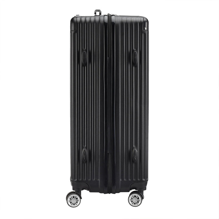 Modern zwart 3-delig hardshell kofferset Zurich Explorer met soepele spinnerwielen en ingebouwd TSA-slot voor avontuurlijke reizen.