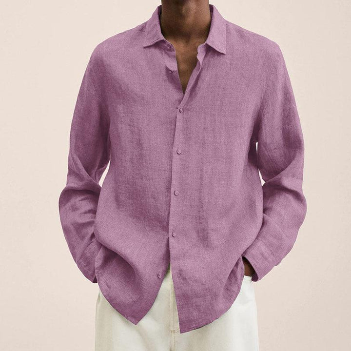 Gevouwen blauw oversized herenoverhemd, klaar om te dragen. Machinewasbaar en veelzijdig.