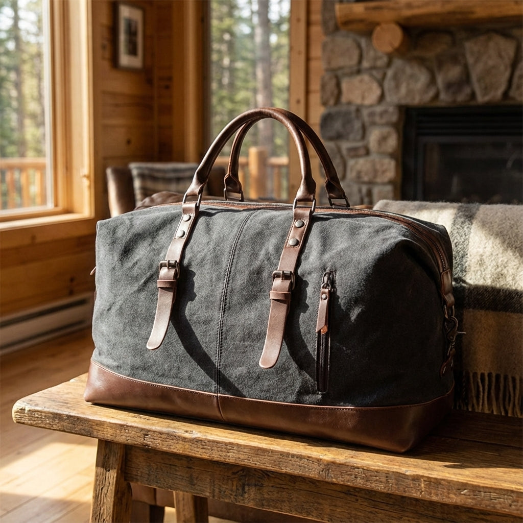 Zwarte 50 liter unisex reistas Wanderon, ideaal voor sport, weekendtrip of als duffelbag.