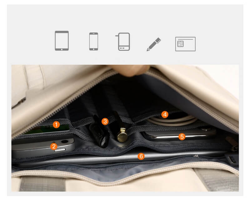 Duurzame oxford stof anti-diefstal rugzak, roze, met verborgen ritsen en externe USB-lader.