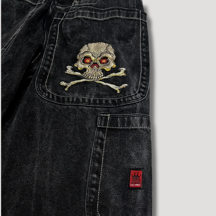 Comfortabele zwarte dames baggy jeans met hoge taille, ideaal voor een trendy en tijdloze alledaagse stijl.