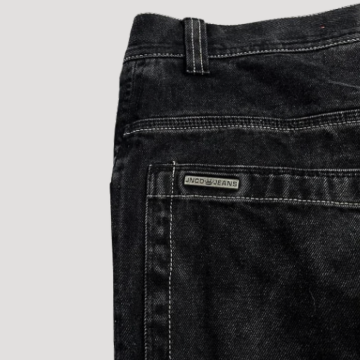 Stijlvolle zwarte retro baggy jeans voor dames met hoge taille, voor een modieuze en comfortabele uitstraling.