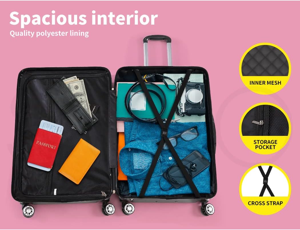 Zwarte unisex compacte koffer met harde schaal. Ideaal als weekendtas of lichtgewicht handbagage.
