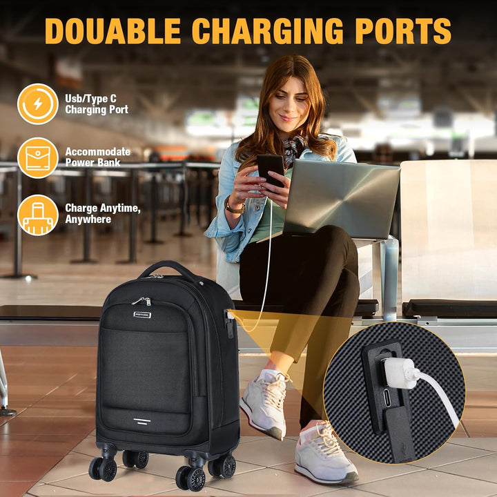 Stijlvolle unisex laptop trolley rugzak (30L) met 4 zwenkwielen en waterafstotend design; compact en veelzijdig.