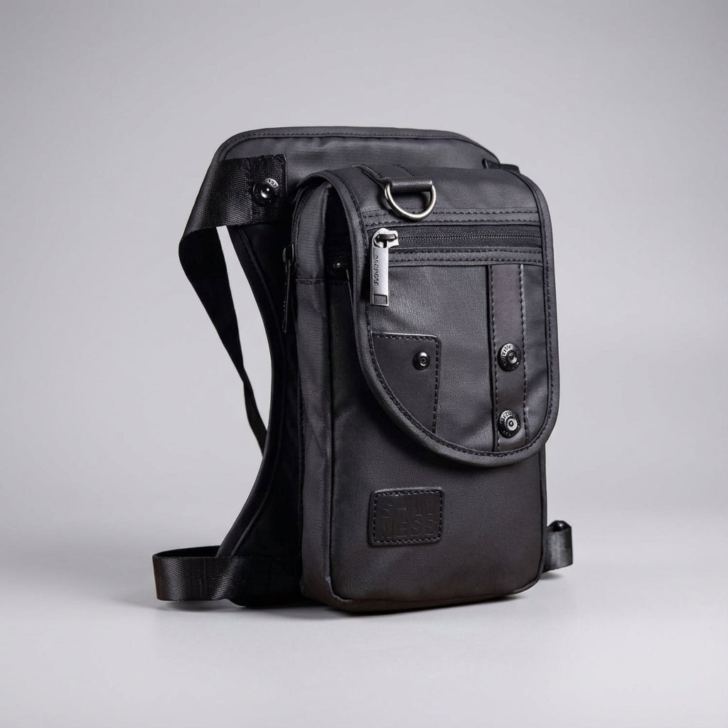 Bruine CrossGrip outdoortas, unisex verstelbare heuptas/dijtas, waterbestendig, perfect voor wandelen.