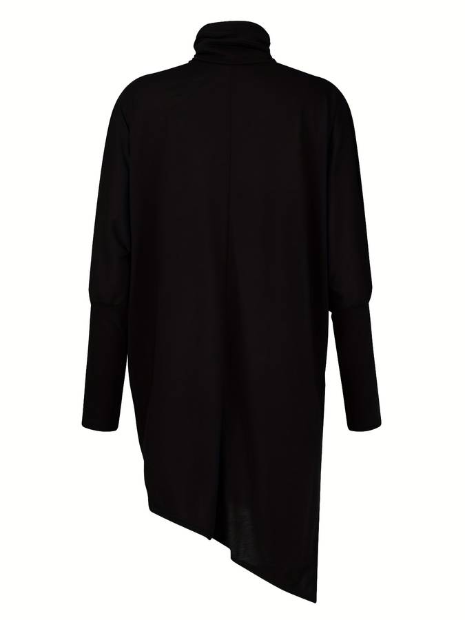 Elegante zwarte dames coltrui, warm gebreid en comfortabel, perfect voor moderne wintermode.