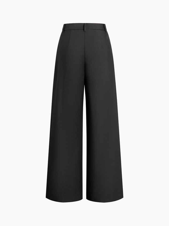 Comfortabele wide leg damesbroek met flatterende hoge taille, voor een modieuze en relaxte uitstraling.