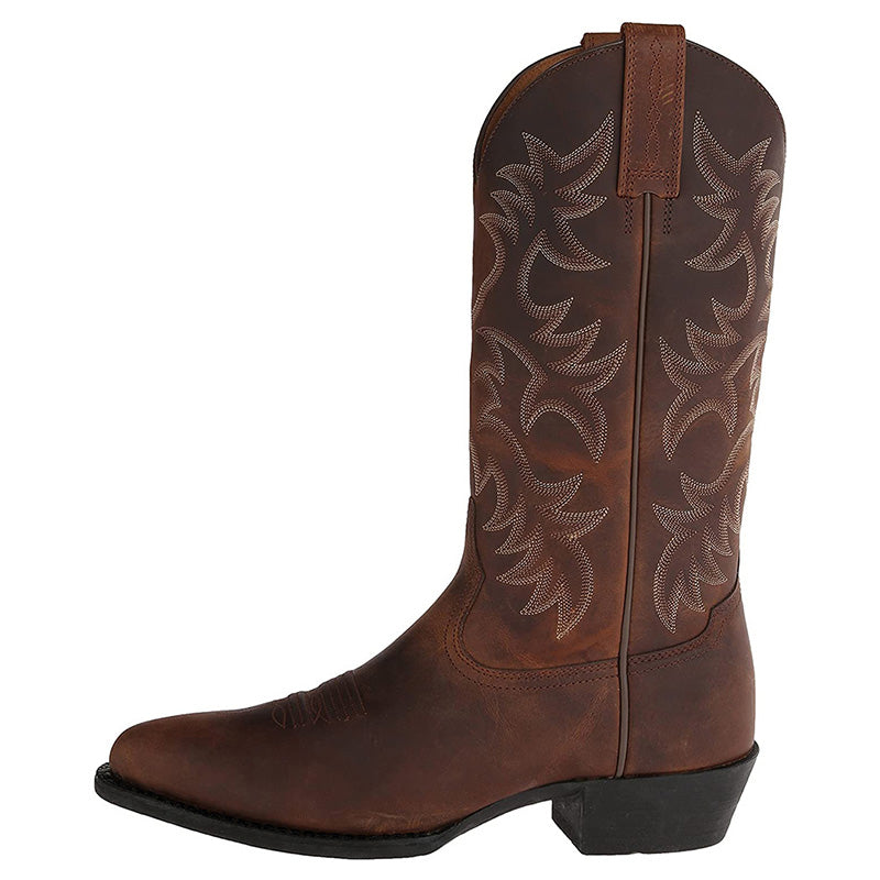 Heren cowboylaarzen in bruin, die de veelzijdigheid in styling laten zien.