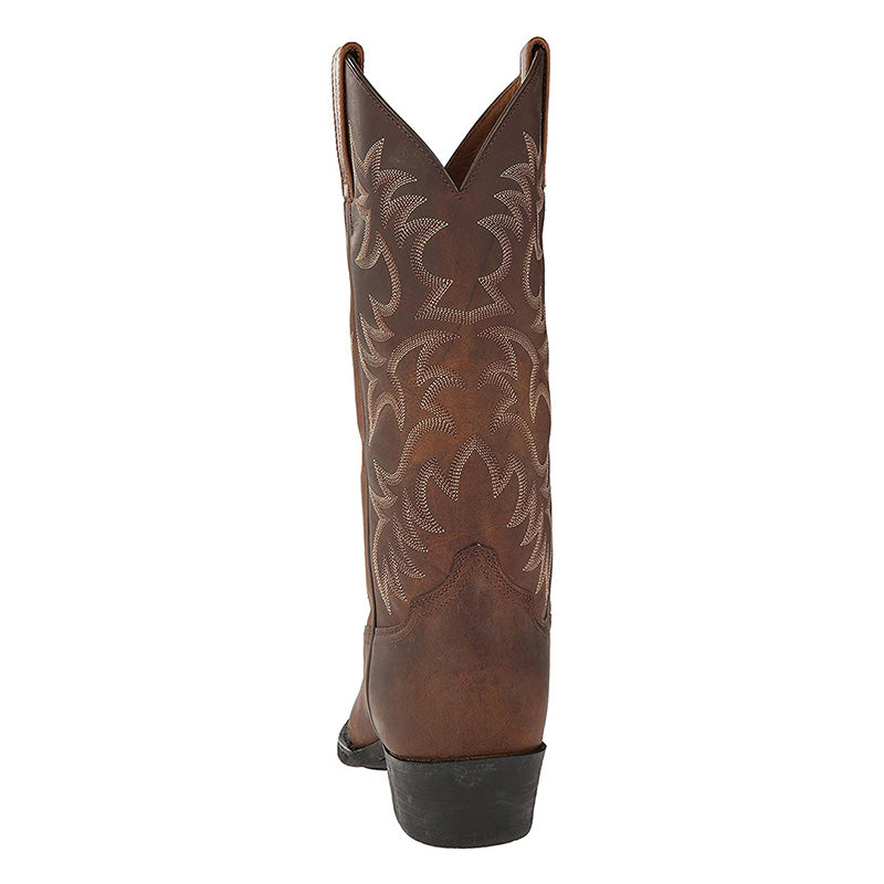 Close-up van de textuur en afwerking van heren cowboylaarzen.