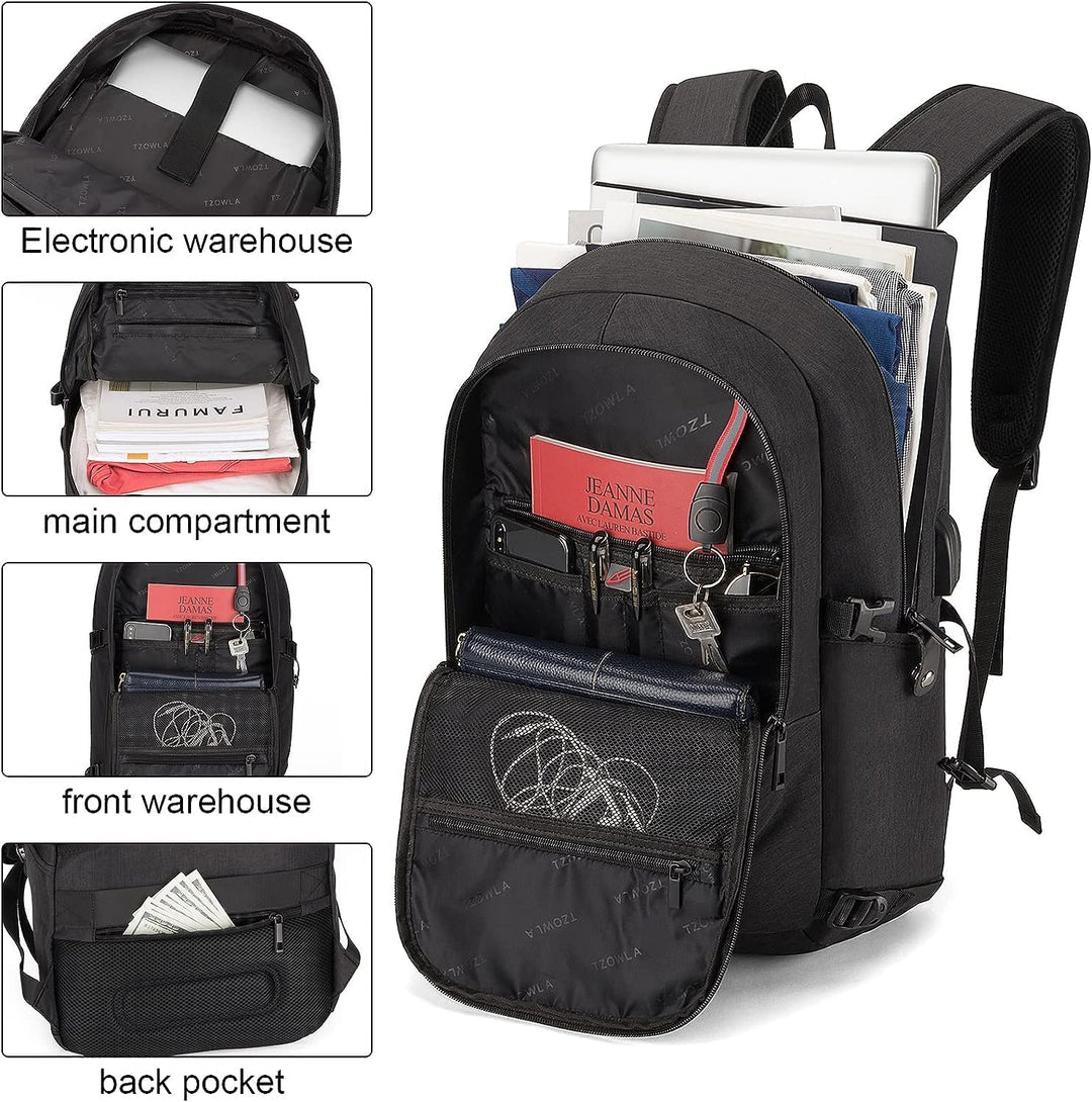 Blauwe extra grote rugzak, 30-50L, perfect voor dagelijks gebruik en avontuurlijke reizen.