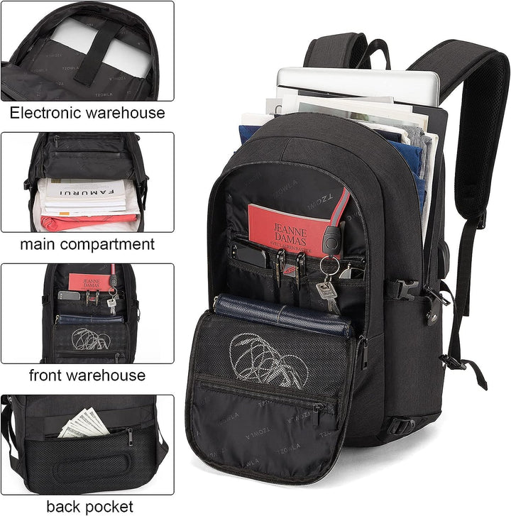 Blauwe extra grote rugzak, 30-50L, perfect voor dagelijks gebruik en avontuurlijke reizen.