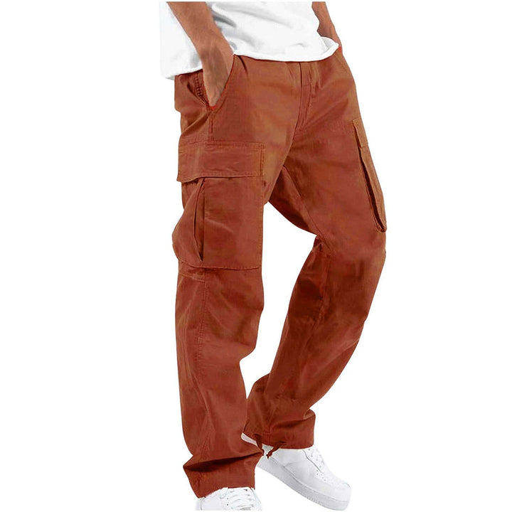Grijze heren cargobroek voor een casual outfit, met elastische taille en comfortabele pasvorm.